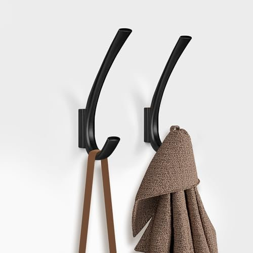 JCHOUS Große Kleiderhaken für Wand, 2 Packungen robuste Kleiderhaken, Schraubhaken zum Aufhängen von Mantel, Handtuch, Tasche, Hut