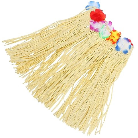 WRITWAA Hawaiianischer Hula-rock Aus Gras Hawaiirock Für Tänze Festivals Und Partys Leicht Und Langlebig Mit Bunten Blumen Verziert Für Tropische Themenveranstaltungen