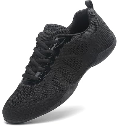 Mädchen Cheerleading Tanzschuhe Tanz Athletic Training Schuhe Atmungsaktiv Super Light Cheer Sneakers für Frauen Sport Training Tennis Sneakers Schwarz 29
