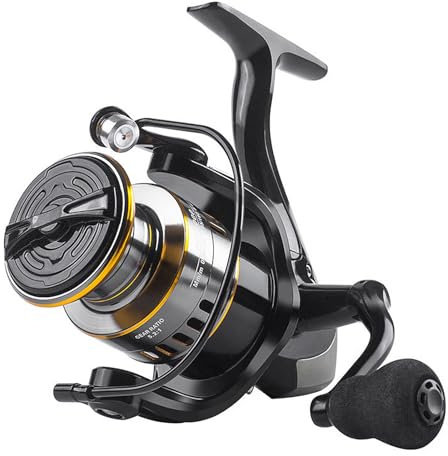 Lvpradior Moulinet de pêche rotatif, grande force de freinage de 10 kg, bobine en alliage d'aluminium pour un lancer lisse et long, moulinet de pêche interchangeable gauche/droite pour eau salée et