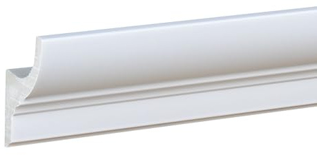 PROVISTON Listón de estuco LED, perfil clásico, moldura de techo de, plástico blanco, resistente al agua, robusto y duradero | Perfil moderno, clásico, plástico, resistente al agua, robusto y duradero