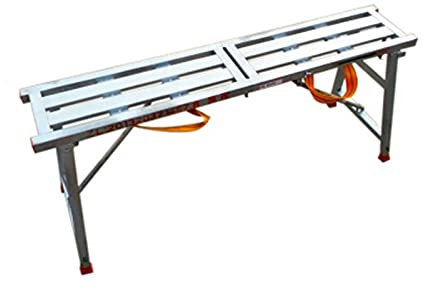 Mehrzweck-Trittleiter, zusammenklappbar, stabil und langlebig, für Treppenhaus, Werkbank, Hotelgerüst, verstellbare Plattform, 140 x 23 x 60 cm, 100 cm