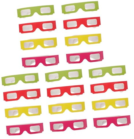 CAXUSD 3 Set Di Occhiali 3d Anaglifi Con Montatura in Cartone Design Piatto Per La Visione 3d Universale Per Feste E Viaggi 20 Pezzi * 3
