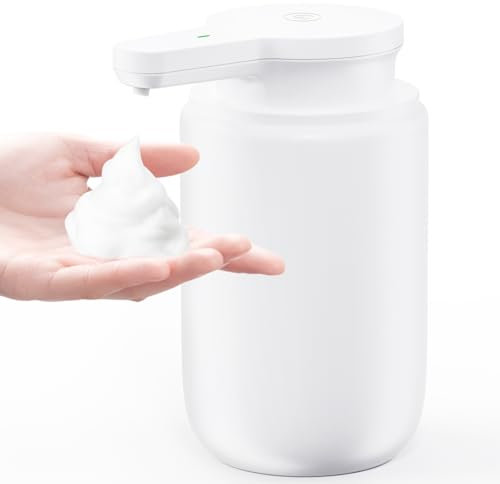 Seifenspender Automatischer Schaumseifenspender Elektrischer mit Sensor: LAOPAO Soap Dispenser Set IPX5 Wasserdicht USB-C Aufladung mit Sensor Infrarot Bewegungssensor für Küche & Bad (Weiß)