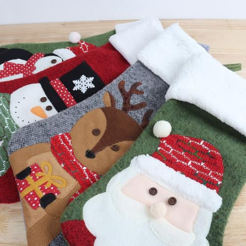 Tousiyra Gross Nikolausstrumpf Nikolausstiefel Zum Befüllen, Weihnachtsstrümpfe Zum Aufhängen Für Kamin Schaufenster Weihnachtsbaum, DIY Geschenk Weihnachtssocken