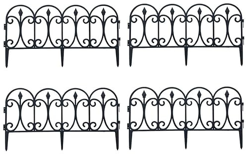Cast Iron Effect Fences Victorian Style Garden Fence Flower Bed Edging Border Path Plants Protection Classic Outdoor Decoration (8)