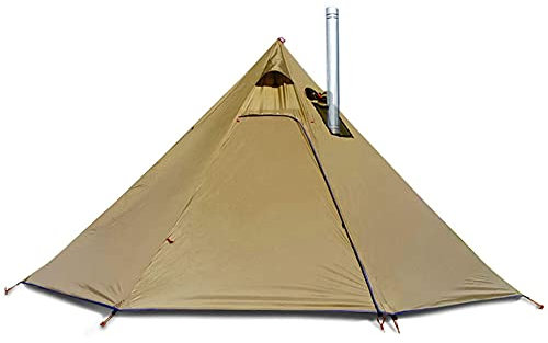 Outdoor Camping Tipi Zelt mit Herdloch & Fenster Pyramide Tipi Heisszelt für Familie von 2 4