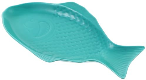 VICASKY Keramikgeschirr Fischplatte 27,9cm Dunkelgrün Kreative Servierplatte Für Familienfeiern Und Restaurants Multifunktionaler Aufbewahrungsteller