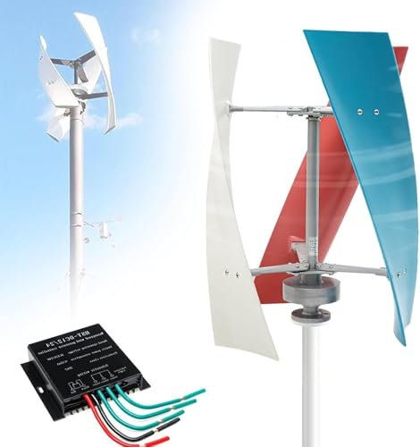 18000W sin Ruido Generador de turbinas eólicas, 12V-220V Windmill Generat Generat Kit Free Energy Alterne con Controlador MPPT para Uso doméstico(White,220V)