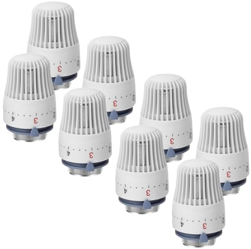 8 pezzi di testine termostatica, testina termostatica per radiatore con filettatura M 30 X 1,5, testina termostatica per valvola radiatore, termostato per riscaldamento, termostato per radiatore