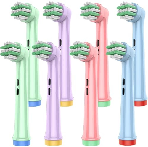 Recambios Cepillos Cabezas de Dientes Compatibles,Infantil Cabezal | Pack 8 Recambios Eléctricos para Niños,Con Cerdas Extrasuaves,Multicolor