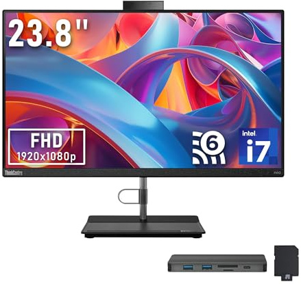 Lenovo ThinkCentre Neo 30A All-in-One Desktop, 23.8 FHD Display, Intel i7-13620H, 32GB RAM, 2.28TB Storage (2TB SSD+288GB Docking Station Set), Intel UHD Graphics, HD Webcam, Wi-Fi 6, Win 11, Black
