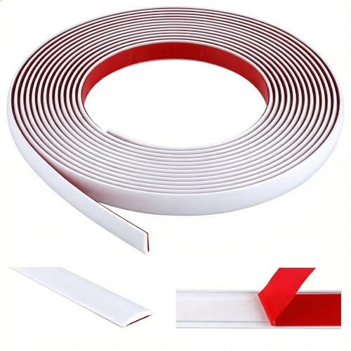 ddckj Zierleisten Selbstklebend Weiß (6M x 1.5cm) Fenstersprossen Selbstklebend Flexible PVC Zierleisten Wand für Spiegelrahmen Türrahmen Fensterrahmen Möbel und Fliesenrände