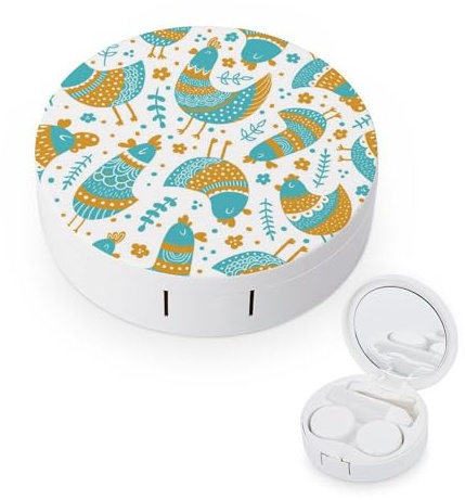 fkgvwo Contact Lens Case Color Chicken Contact Lens Holder Box Container Soak Storage Kit