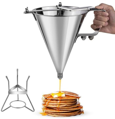 Edelstahl Pfannkuchen Teigspender 1800ml, Professioneller Backtrichter Zum Portionieren Von Waffel Und Kuchenteig - Präzisions-Küchenwerkzeug Mit Auslauf Für Bäckerei & Haushalt