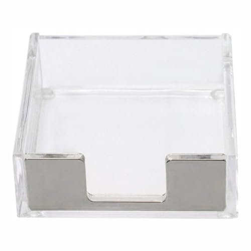 Acryl-Haftnotizhalter, kristallklarer Haftnotizspender für Schreibtisch-Organisation für Büro, Zuhause, Schule, Schreibtisch-Organizer (10 x 9,5 x 3 cm)