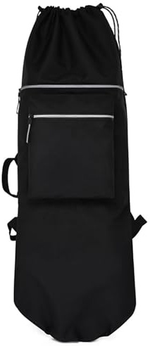 MeevrgR Longboard-Tragetasche für Elektro-Skateboard und Standard-Boards, 110 cm x 32 cm, Oxford-Tuch, Aufbewahrungsrucksack mit doppeltem Schultergurt, Schwarz