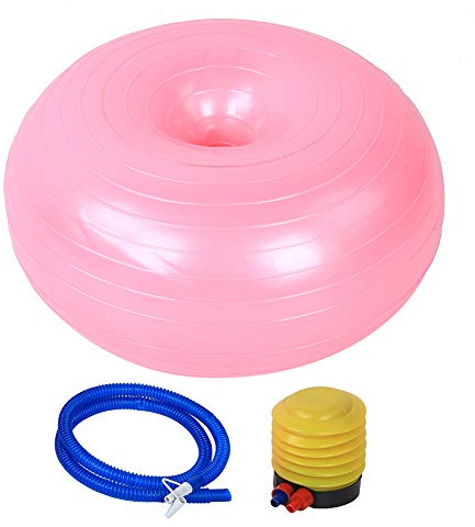 HUSHUI Ballon de Yoga Gonflable de 50 Cm, Ballon d'exercice Rose Tendre pour la Force et L'équilibre du Corps, Parfait pour Les Enfants et Les Adultes, Matériau PVC