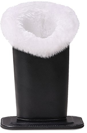 MoKo Glasögonhållare, modern sammet plysch fodrad PU-läder hushåll magnetisk hållare skyddande [reptålig] [dammtät] stativfodral för glasögon och solglasögon, svart