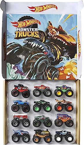 Hot Wheels Monster Trucks 1:64 Scale Die-Cast Ultimate Chaos 12 Pack Toy Vehicles for Kids Ages 3 years and older (Amazon Exclusive)