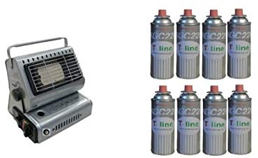 ALTIGASI Prime – tragbarer Gasheizer, doppelter Anschluss, sowohl Gaskartuschen als auch Gasflaschen + 8 Kartusche gratis