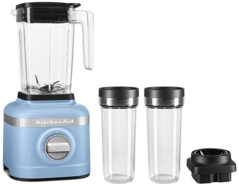 KitchenAid K150 KSB1332VB Blender broyeur à glace à 3 vitesses avec 2 pots de mixeur personnel, velours bleu, KSB1332VB