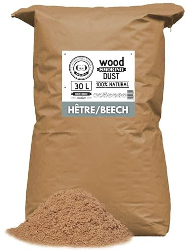 GRILLGOLD Sciure de Bois de Fumage. Produit en Autriche. Parfait pour Viande, Poisson, Fromage. 30L sciure de hêtre