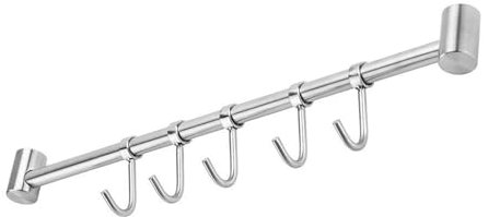 INTIRILIFE Barre de suspension en acier inoxydable avec 5 crochets - Barre de suspension pour cuisine
