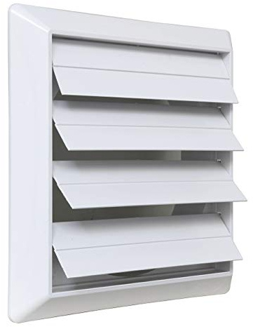 La Ventilazione S19100B Griglia di ventilazione da Sovrapporre in ABS, Bianco, con Alette a gravità. Dimensioni 185x185 mm