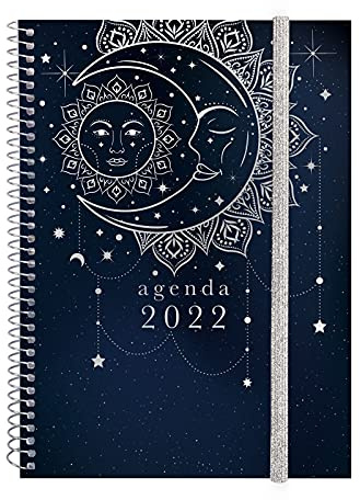 Finocam - Wochenkalender 2022 horizontal von Januar 2022 bis Dezember 2022 (12 Monate) E10-155 x 212 mm Spirale Design Collection Moon Italienisch