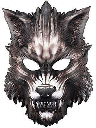 Wolf Maske Tier Halbmaske Monster Raptor Kopf Halloween Maskerade Cosplay Deko
