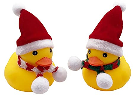 Gummiente Weihnachten Weihnachtsgelbe Ente mit Weihnachtsmütze Spielzeug Ente Auto Ornamente Auto Armaturenbrett Dekorationen Geschenke