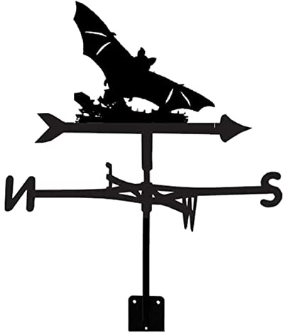 ANCHA Store Bat Weather Vane, Stainless Steel Weathervane, Bat Garden Sign Outdoor Roof Installation, Professional Wind Direction Measurement Tool
