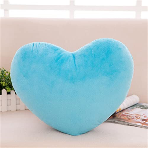 TROYSINC Herz Kissen Stoff Plüschkissen, Plüsch Dekoratives Kissen Geburtstagsgeschenk für Kinder, Herzkissen Kuschelkissen für Kinder, Mädchen, Sofa (Blau,40cm)