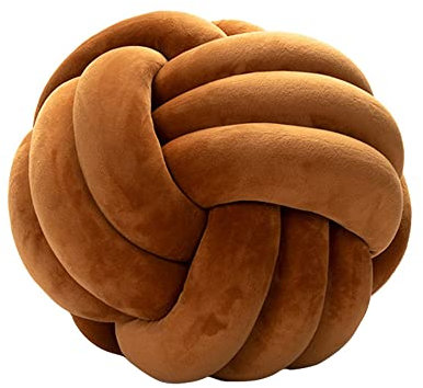 NatureMan Almohadas de nudo suave, cojín redondo para decoración de habitación de niños, almohada de felpa redonda hecha a mano, juguete de peluche calmante para aliviar el estrés, diámetro de 28 cm