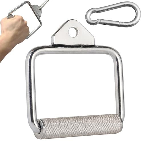 MuscleForge Kabelzug-Griffe & -Stangen – Latzugstange 70 cm, Gerade 50 cm, Rudergriff, Doppel-D & V-Griff Trizeps – drehbar, Gummigriffe, Stahl – Zubehör für Kabelmaschine/Kabelturm/Kraftstation