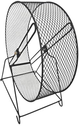 perfk Ruota per Esercizi da Corsa per criceti in Ferro Ruota da Jogging silenziosa per porcellini d'India per ratti gerbilli con Accessori per, 32x19x36,5 cm