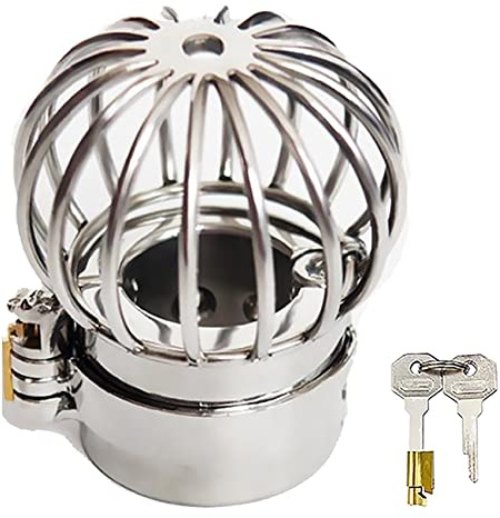ScreaAss 2 in 1 Edelstahl Peniskäfig CBT Spikes Hodenkäfig, Einstellbar Keuschheitsgürtel Extrem Hodenstrecker Ball Stretcher Hodensack Anhänger Cock Cage Penis Lock Sex Toys Für Herren,Silber,85mm