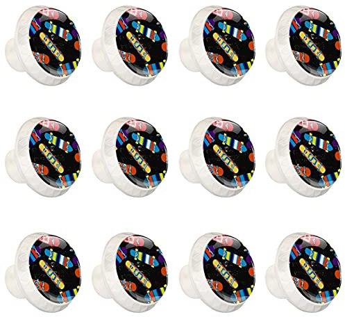 Paquete de 12 pomos de cajón, tabla de patinaje a rayas, armario de cocina, muebles decorativos