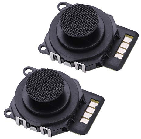 CHEOTIMEJoystick Botón Analógico 3D de 2 Piezas para PSP 2000, Interruptor de Reemplazo Inalámbrico con Tapas de Reparación para PSP 2000 Negro