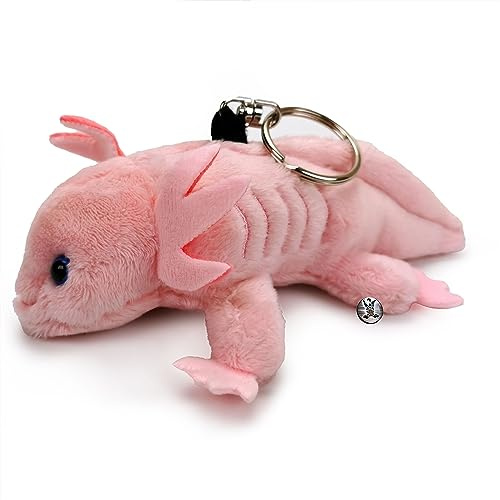 Axolotl nyckelring gosedjur plysch hänge rosa Lurch ROSELLA, ROSA, En Storlek