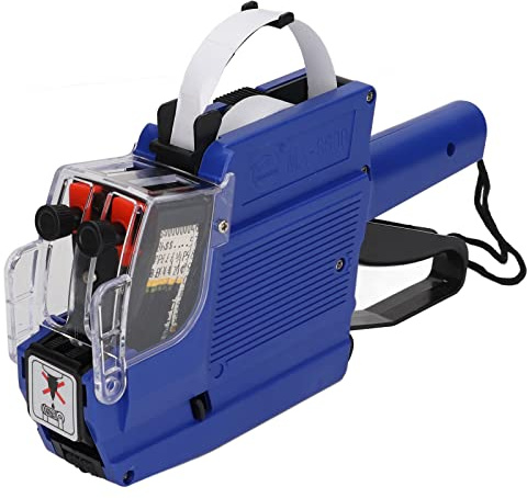 MX-6600 10-stellige Preisschildpistole, Etikettierpistole Preisschild Preispistole Maschine Preisschildpistole Preisschild Aufkleber Etikettierpistole Preispistole Preisschildmaschine(Blau)