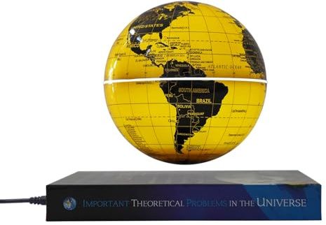 Bacacoo Floating Globe Lamp, 6 World Geographic Globes Gold Magnetic Floating Levitating Globe 360 Rotating for Home Office Desk Decor Creative Birthday Gifts