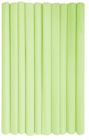 Interdruk – Crepe pappersrullar för barn, gör-det-själv och dekorationer – förpackning med 10 rullar (50 cm x 200 cm, 28 g/m2) – 40 pastell limegrön