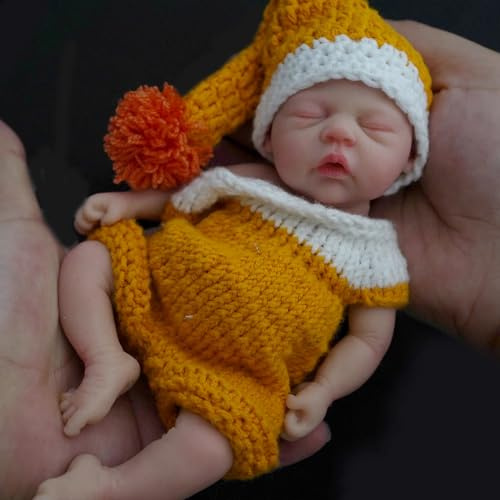 MYREBABY - Bambola in Silicone Full Body con Micro Preemie da 7 Pollici, Alisa Realista, Mini bambola rinata, Surprice per bambini, antistress (ragazza)