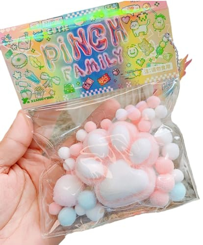 Mrltau Squishy Fidget Toys, Anti Stress Taba Squishy Pfote, Katzenpfoten Squishy, für Kinder und Erwachsene Cat Paw Squishy (Weiße Katzenpfoten)