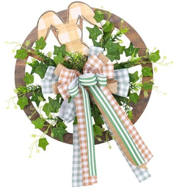 Osterkranz aus Holz, künstlicher Frühlingskranz, Girlanden für Ostern, Urlaub, Party, Wanddekoration, Osterkranz