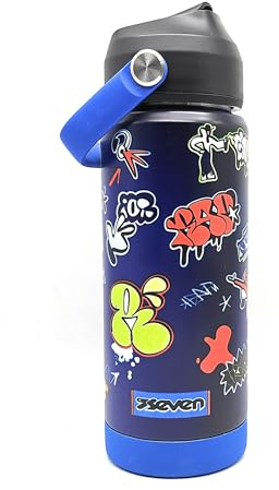 TheCartoonWorld BORRACCIA Seven in acciaio inox 304, 550 ml (Nera)