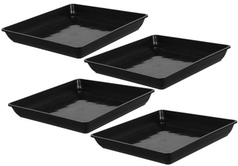 CIYODO 4pièces Soucoupes Rectangulaires pour Plantes pour Pots De Fleurs Et Intérieur