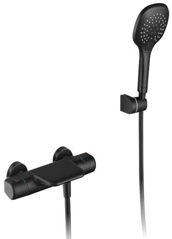 Badewannen Armaturen mit Thermostat Schwarz Badewannen Armaturen Wasserfall Armatur Wandmontage mit 3 Modi Brause